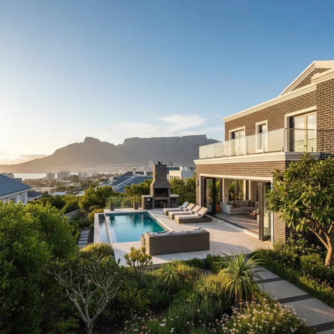 Mountainside residence with pool